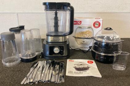 Ninja Foodi Power Blender System w/Accessories, Dash Popcorn Maker, Egg Cooker, Cutlery