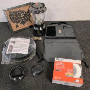 Mixed Lot: Carhartt Backseat Organizer, Garage Door Seal, LED Lantern, Commercial Electric Trim