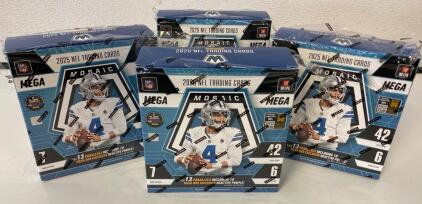2023 Panini Mosaic NFL Mega Box Lot, 4 Opened Boxes, Parallels & Possible Autographs