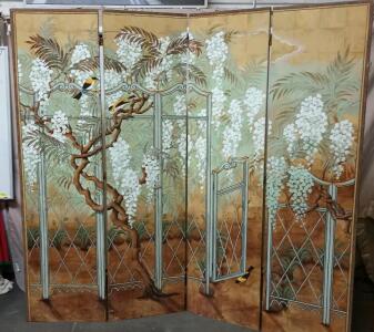 Japanese Style 4 Door Folding Screen Height=83 1/2" Extended Width=88"