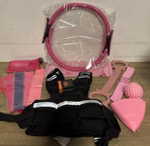 Complete Home Fitness Bundle With Pilates Ring, Weighted Vest, Resistance Bands, Yoga Gear