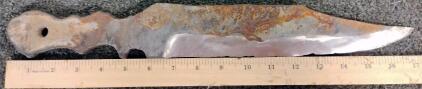 Hand Forged Antique Hand Knapped Iron Dagger