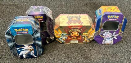 Pok&eacute;mon TCG Collector Tins Lot (GX/EX Series) & Treasure X Dragons Gold Mystery Box &ndash; Unopened