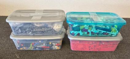 LEGO Bulk Technic & Classic Parts Lot &ndash; 4 Bins Color-Sorted