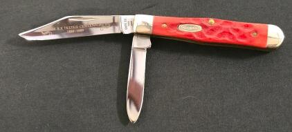 Case XX Centennial R6225 1/2 SS Red Jigged Bone 2-Blade Folding Knife, 1889-1989 Commemorative