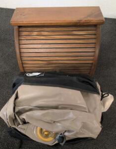 Handcrafted Colonial Kitchen Pine Roll-Top Bread Box & Coleman Queen QuickBed Air Mattress