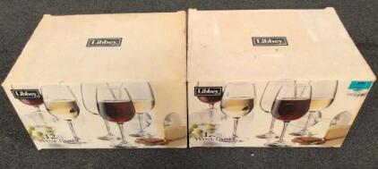 Libbey Wine Party 12-Piece Wine Glass Set x2 Boxes, 24 Glasses, 12.5 oz Capacity, Both Red & White