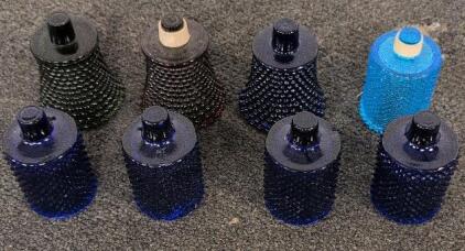 Set of 8 Vintage Hobnail Depression Glass Lamp Shades &ndash; Assorted Colors, Chimney Fittings