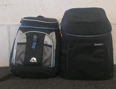 Igloo and CleverMade Soft Cooler Backpacks, 24-Can Capacity, Leak-Resistant, Padded Straps, Black/Blue