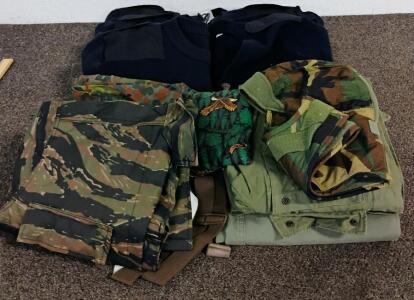Mixed Military Sweaters and Camouflage Pants Lot &ndash; 8 Pieces, Various Patterns, Surplus Apparel