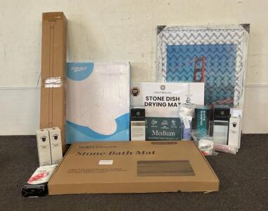 (3) Bottles Of Bellisso Biotin Shampoo, (1) Dayao Toilet Cover, (1) Spotswell Stone Dish Drying Mat, And So Much More!!