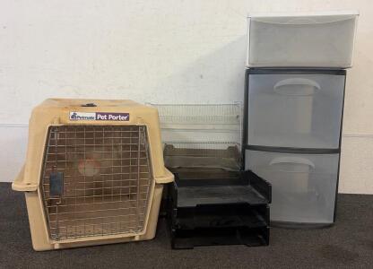 (1) Sterelite 2 Compartment Organizer, File Organizers, (1) Petmate Dog Crate, And So Much More!!