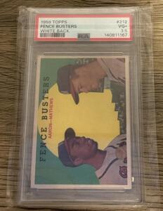 1959 Topps Fence Busters #212 PSA 3.5 VG+ Aaron Mathews White Back Baseball Card 140811167