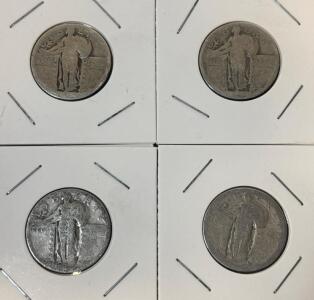 (4) Standing Liberty Quarter Dollar - 90% Silver