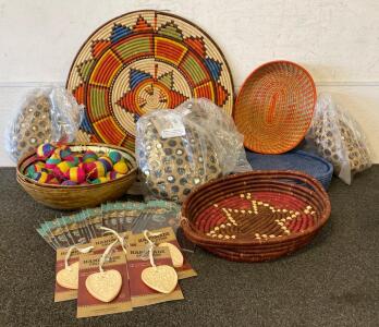 Handmade Artisan Home Decor & Gift Lot &ndash; Heart of Haiti Baskets, Pottery, Ornaments, Cards
