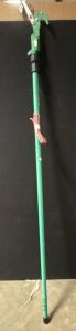 Green 8 ft Extendable Fiberglass Pole Pruner with Steel Bypass Lopper Head and Pull Cord, Antique Floor Lamp and Folding Table