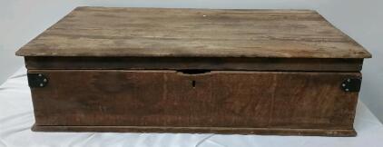 Vintage Indian Wooden Trunk L=35" W=19" H=9 1/2"