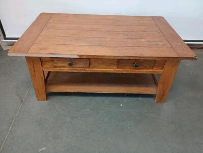 2 Drawer Wooden Coffee Table L=50" W=32" H=19"