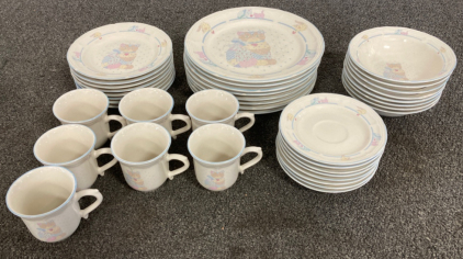 TienShan Stoneware Set Of Dinner, Dessert And Coffee Plates, Bowls, And Coffee Cups