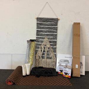 (1) Roname Arm Rest Gor Nail Techs, (1) Checkered Brown Rug, (1) Industrial Pipe Clothinh Rack, And So Much More!!
