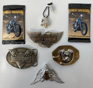 Harley-Davidson Belt Buckles, Guardian Bell, Collector&rsquo;s Cards Series 2 &ndash; Vintage Lot, Mixed Materials