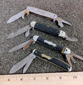 Vintage Imperial Scout Utility Knife 4-Blade Aluminum Handle, USA, 3.75" Folding Pocket Knife