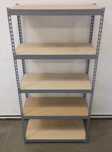 5-Shelf Steel Frame Storage Rack, Shelf, Particle Board Shelves, Gray