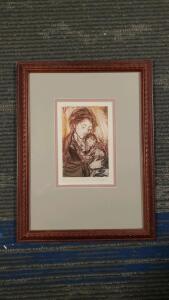 Kevin C. Fletcher "Madonna and Child" Framed Etching, Artist's Proof, 1991