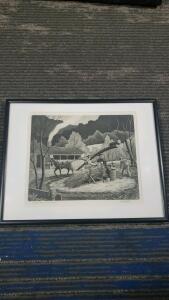 Kenneth J. Reeve "Sorghum Time in Brown County" Framed Lithograph , Signed 14.25"x11.25"
