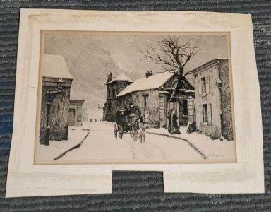 " Rue Des Rosiers IN Montmartre " By C. Beauverie Etching, 14"x10"