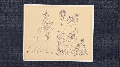 W. Steig Ink Drawing, Signed, Approx. 11"x9" With Extra Drawing On The Back