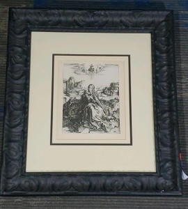 Albrecht D&uuml;rer Framed Lithograph " The Holy Family With The Dragonfly" 21"x23.5"