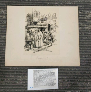 Original Sketch by Robert Franz Von Neumann, Ink on Paper, Exhibited Artwork 12"x9"