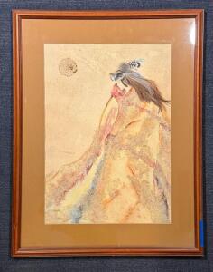 Original Mixed Media Piece By Shingyu, 24x18 inches, Wood Frame