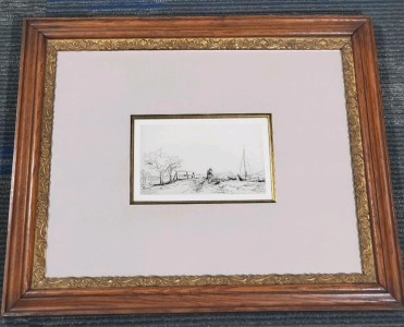 "Six's Bridge" By: Rembrandt van Rijn Framed Etching Signed In Plate Framed