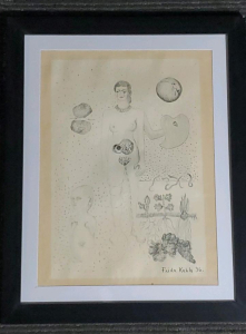 After Frida Kahlo "The Miscarriage" 1936 Style Drawing Graphite on Paper Bearing Signature