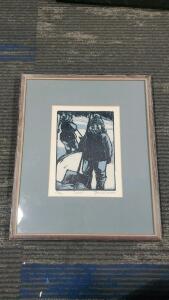 Snow by Hanne Greaver, Framed Original Color Woodcut, Signed, Ed. 166/200