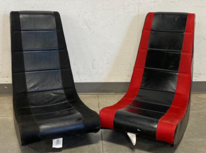 (2) Race Stripe Mesh Black/Red Gaming Chairs