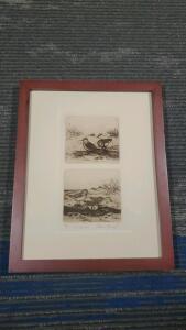 Original Intaglio Etching :" Sandpipers" By Dianne Krumel Limited Edition 75/500 11"x14"