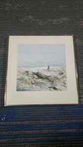 E. DeLaney Watercolor 1997, Framed", Signature Present 11"x12"