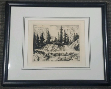 "Invitation to Adventure" by Lyman Byxbe, Signed Framed Etching, 18"x22"