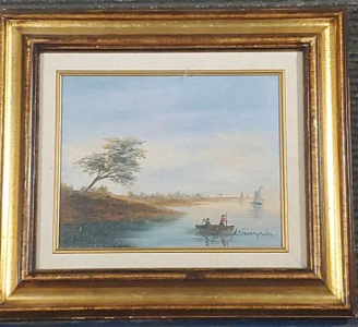 Ewa Werezyńska Original Framed Oil Painting, Landscape, Signature Visible 16"x13.75"