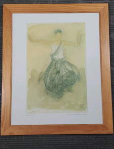 Auguste Rodin Framed offset lithograph "Danseuse Cambodgienne de Face", Edition M.R 4/29 22"x18"