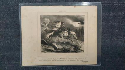 Louis Roux Engraving: T.A. Hoffmann, Mid-19th Century Artwork 11"x14"
