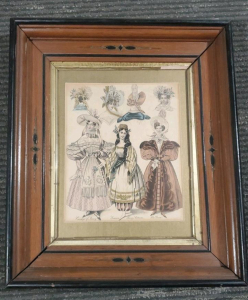 Vintage Framed 19th Century Fashion Print with "Countess of Jersey" 12"x15"