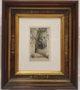 James Abbott McNeill Whistler Etching "Rag Pickers, Quartier Mouffetard, Paris" 14"x11"