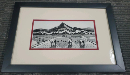 Gihachiro Okuyama Japanese Woodblock Print, Hanga and Torii Galleries 15.5"x11"