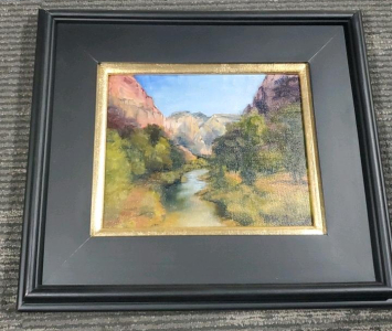 Holly Pomarico "Canyon Creek" Framed Oil Painting, Landscape, 2014 17"x15"
