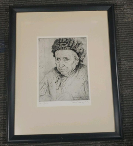" French Grandmother"Joseph Margulies No. 11/150, Signed, Framed Etching 16.5"x19.5"