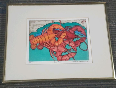 Margaret Albritton "Surf Riders" Framed Art Print, 7/100 Edition 14"x11"